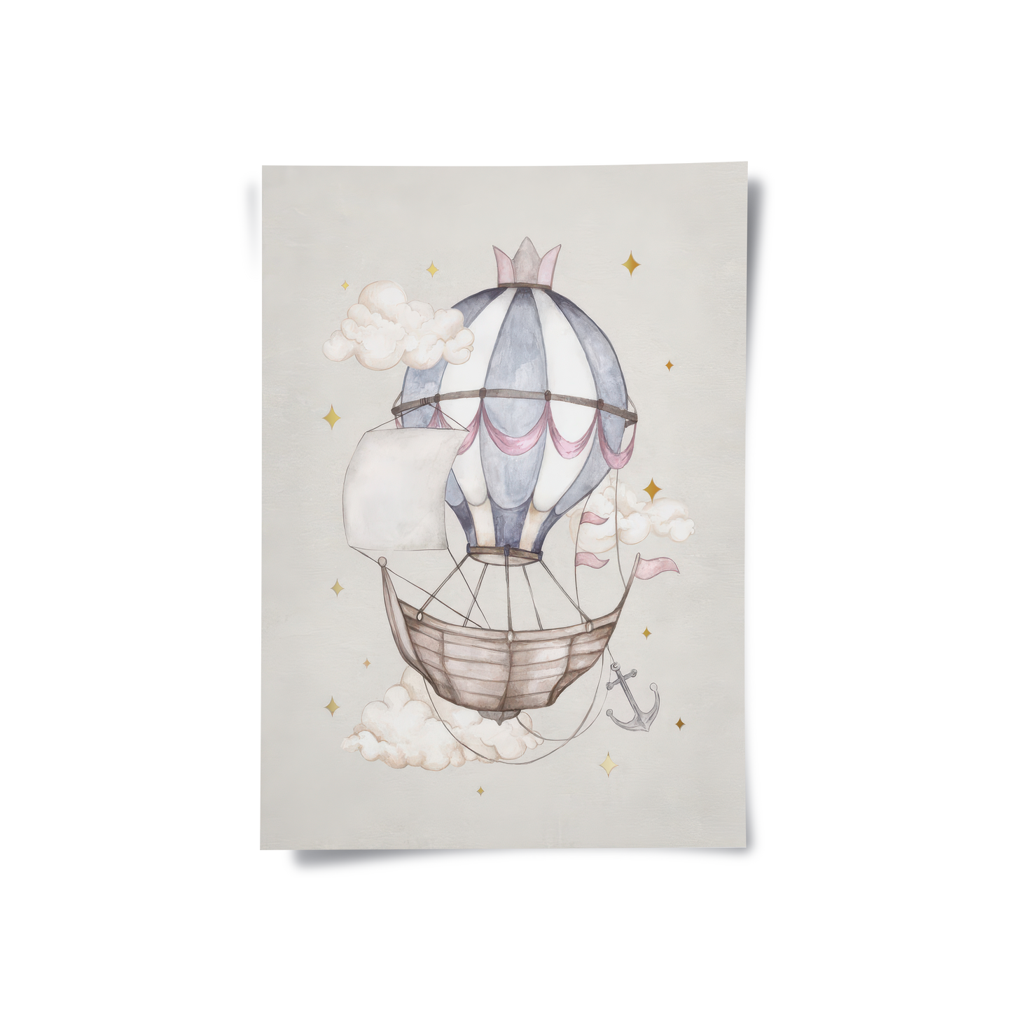 2Whimsical Royal Hot Air Balloon - Poster