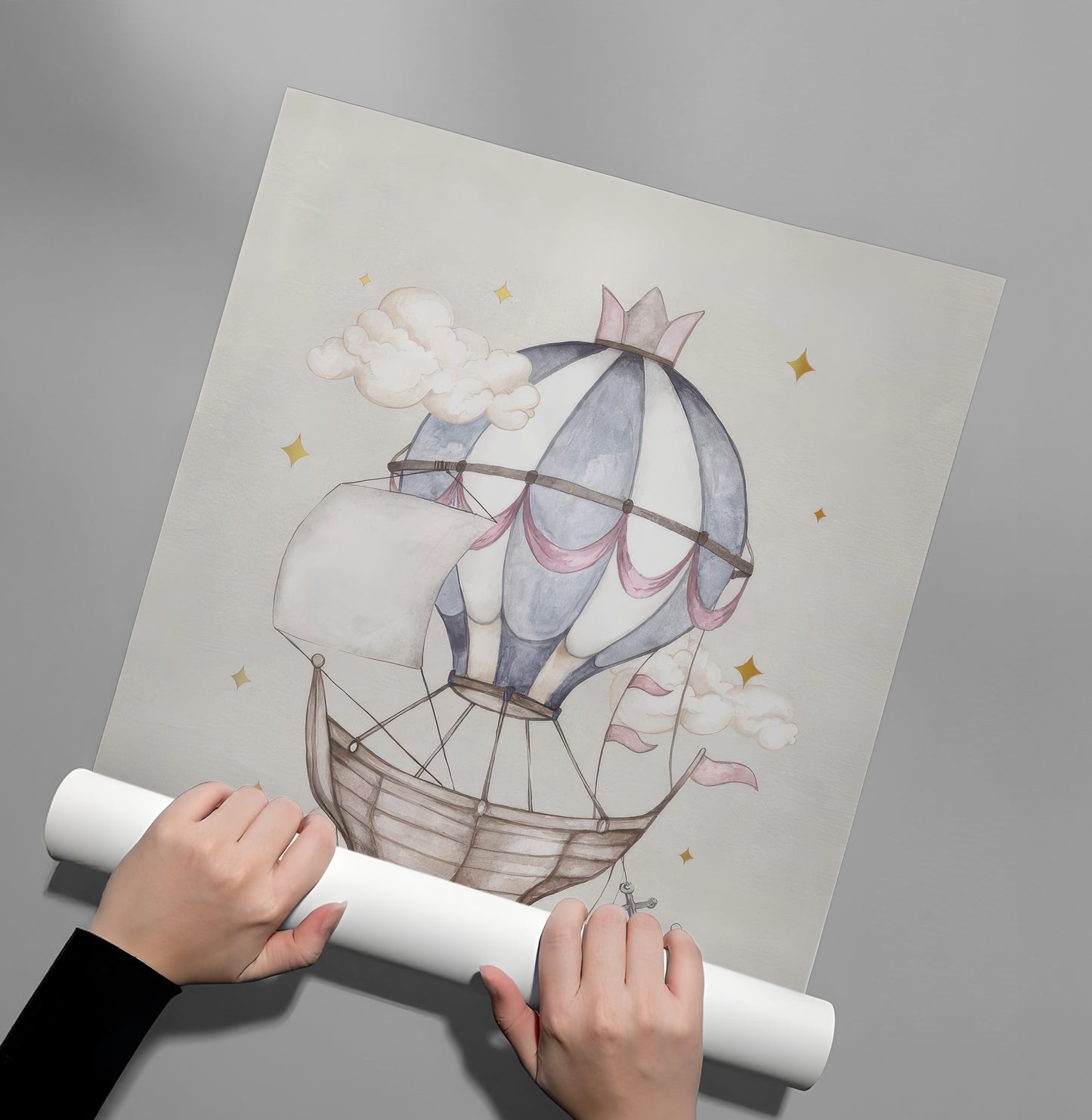 2Whimsical Royal Hot Air Balloon - Poster