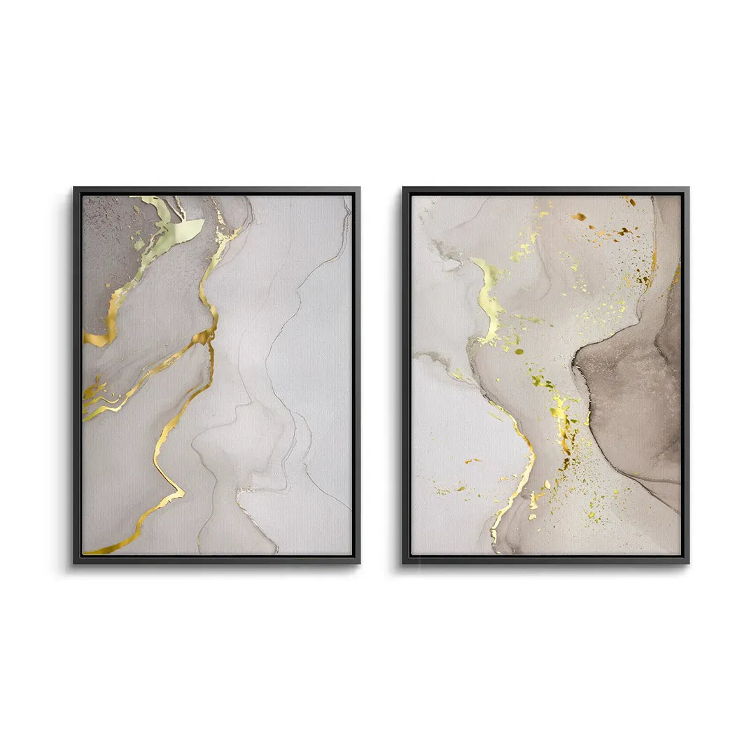 Whispering Gold Set of 2 - Canvas - Jasmineart.ae