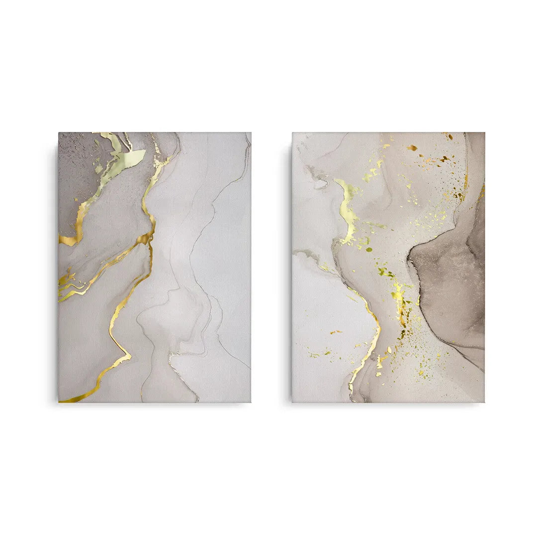 Whispering Gold Set of 2 - Canvas - Jasmineart.ae