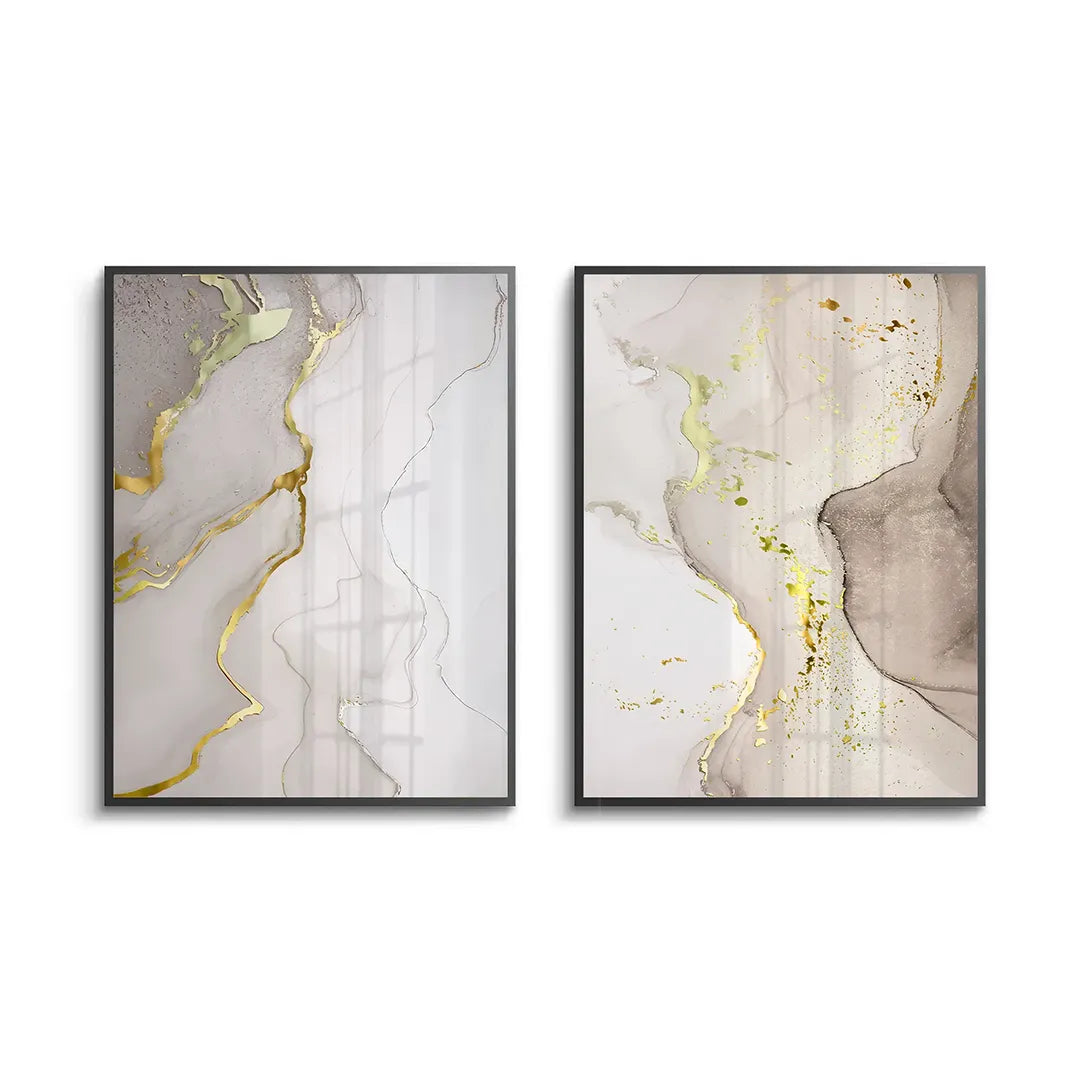 Whispering Gold Set of 2 - Fine Art - Jasmineart.ae
