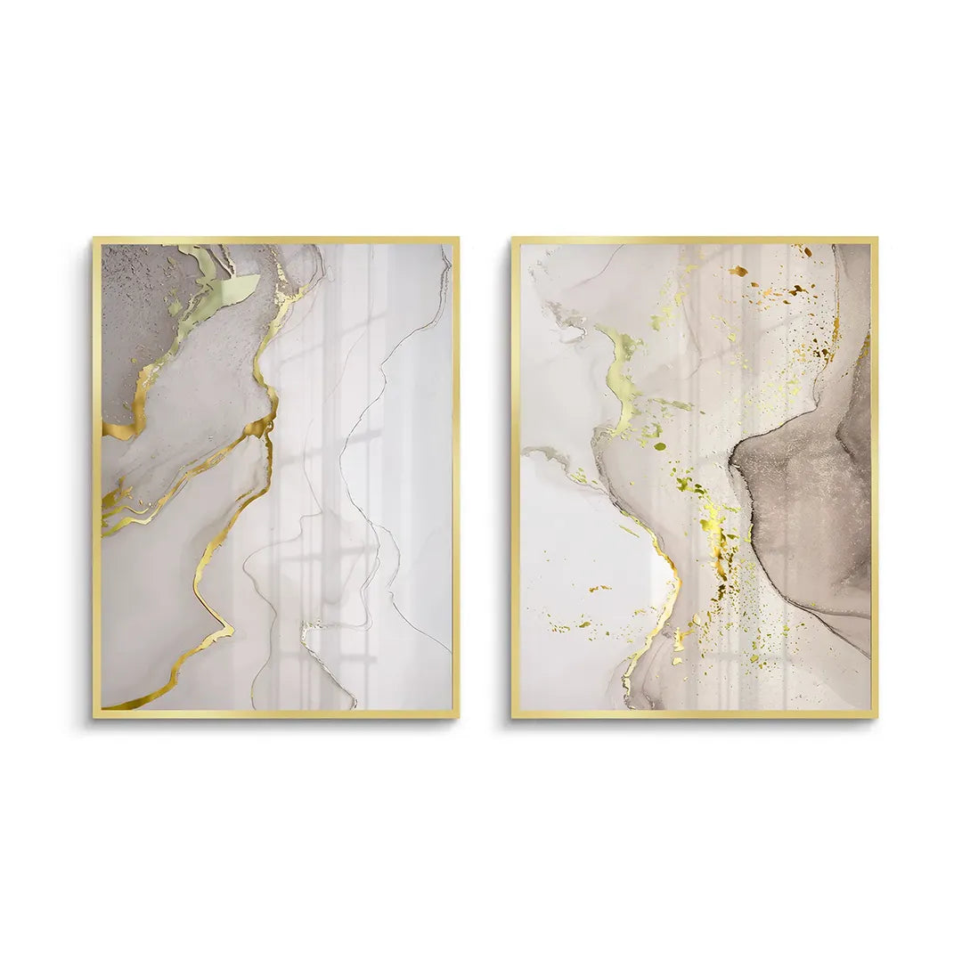 Whispering Gold Set of 2 - Fine Art - Jasmineart.ae