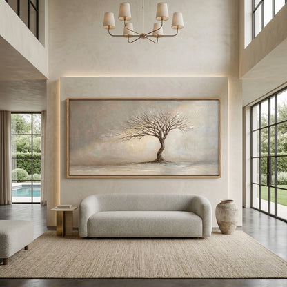 Whispering Willow canvas painting, peaceful nature scene, modern UAE decor