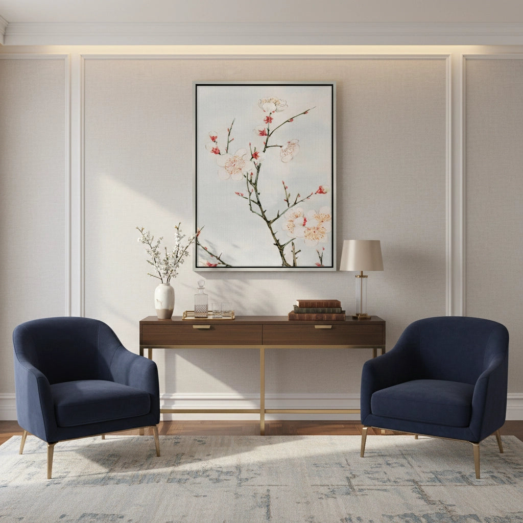 White Plum Blossoms - Canvas