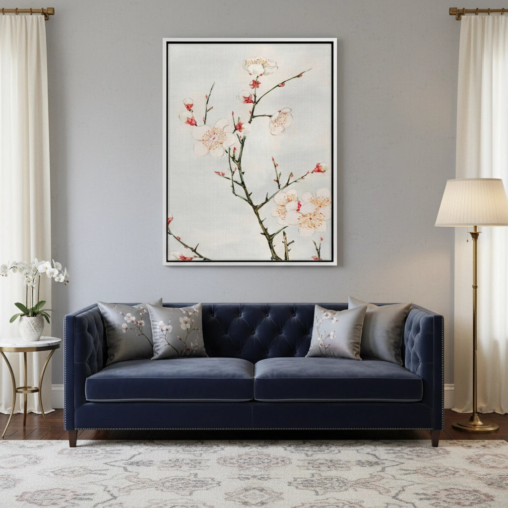 White Plum Blossoms - Canvas