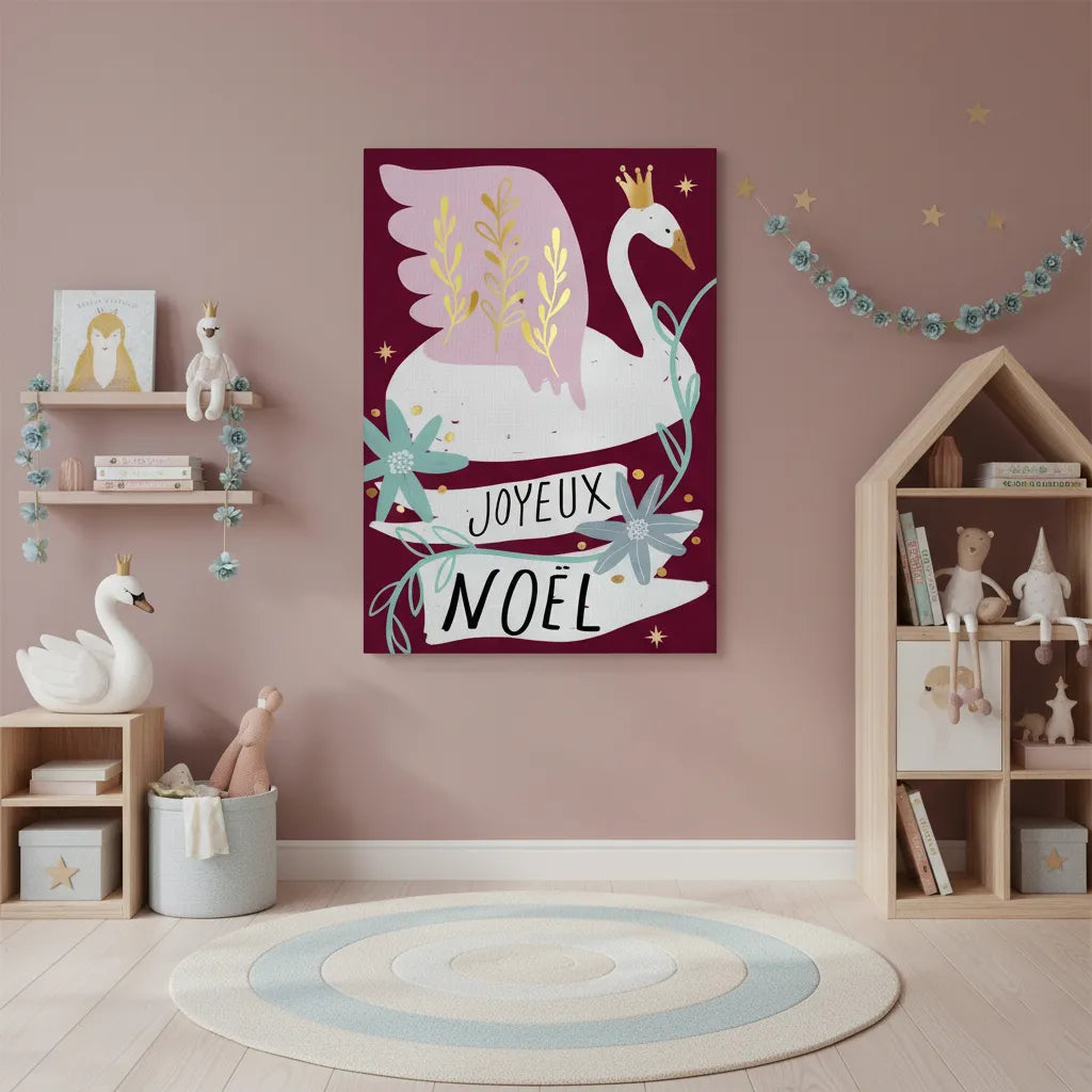 Winged Swan - Canvas - Jasmineart.ae