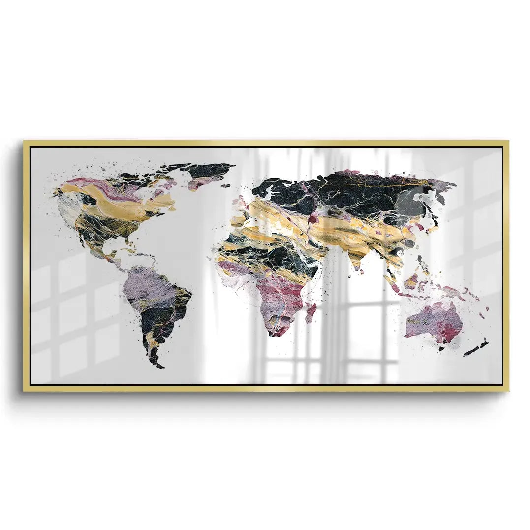 world map - Acrylic - Jasmineart.ae
