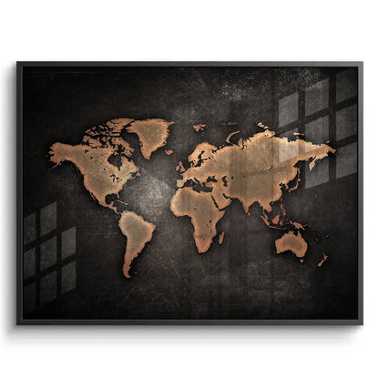 World map texture - Acrylic