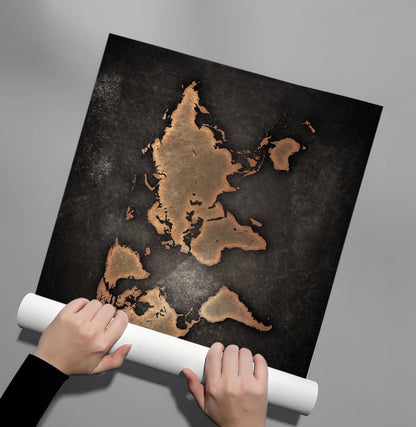 World map texture - Poster