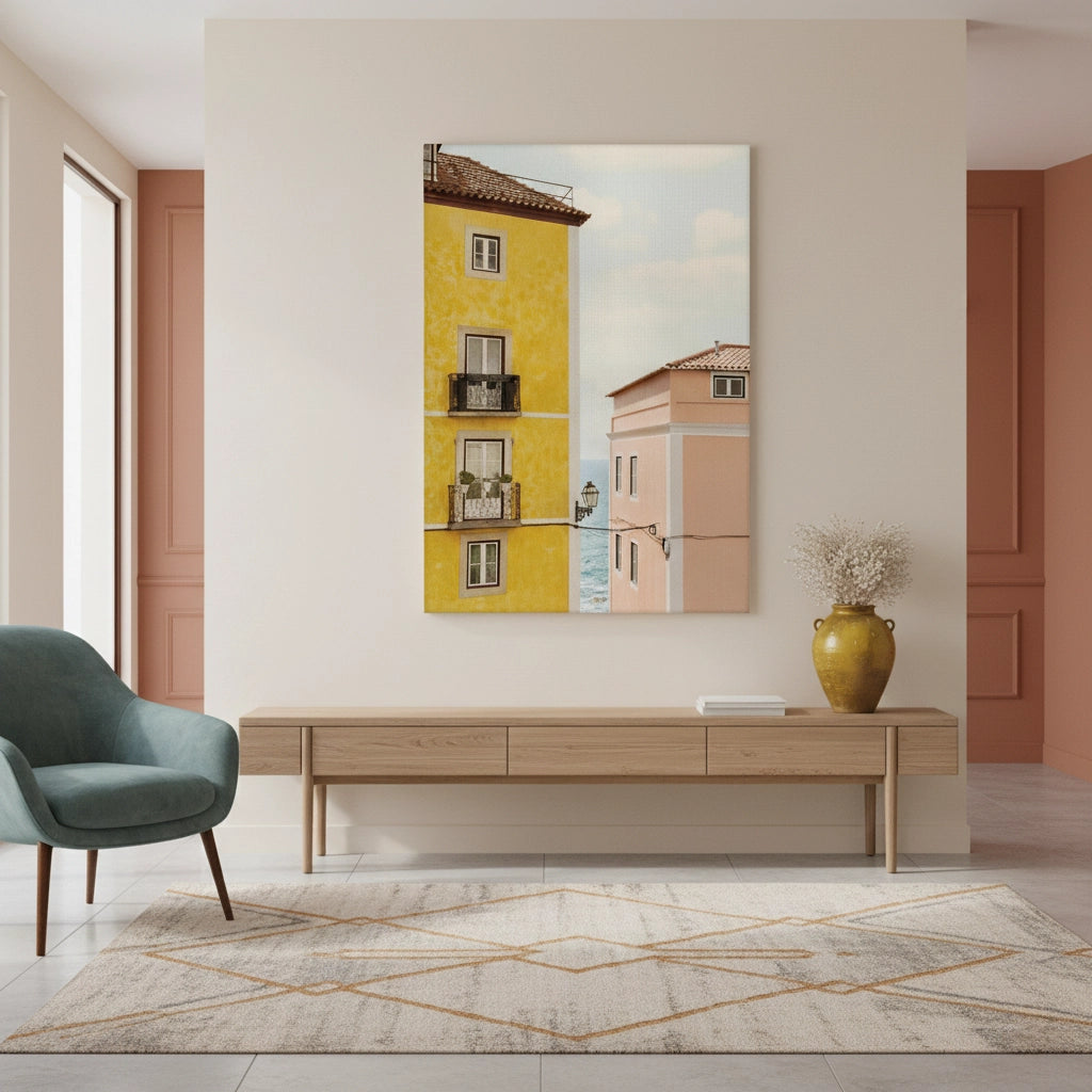 Yellow and Pink Portuguese - Canvas