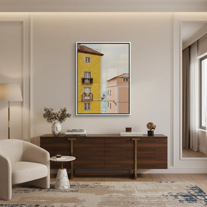 Yellow and Pink Portuguese - Canvas