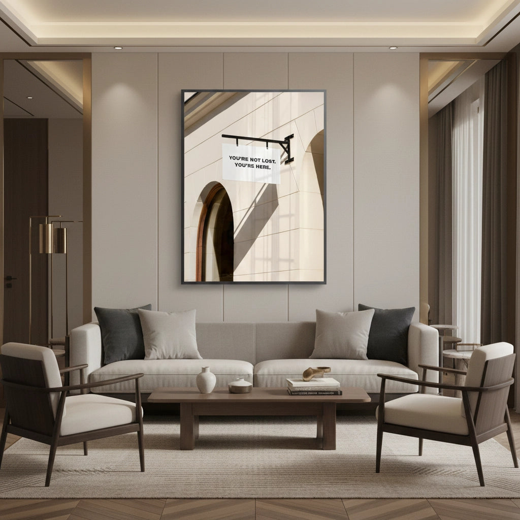 2You’re Here Modern Street Sign - Fine Art