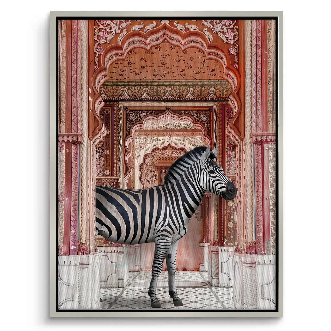 2Zebra in an Indian Palace - Canvas