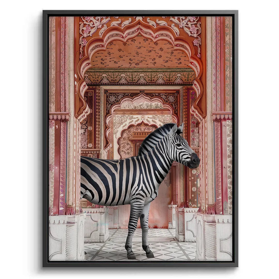 2Zebra in an Indian Palace - Canvas