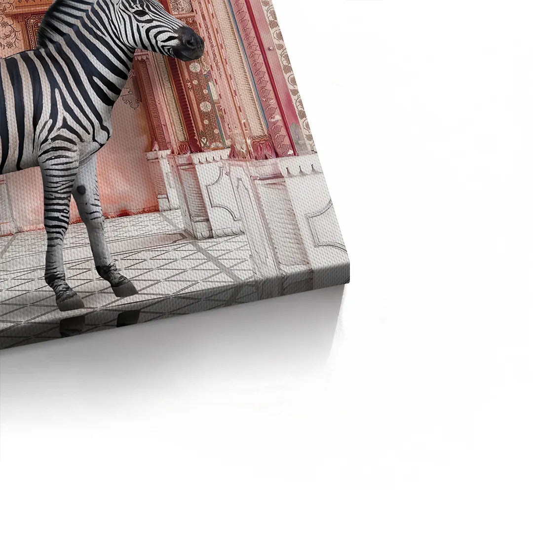 2Zebra in an Indian Palace - Canvas