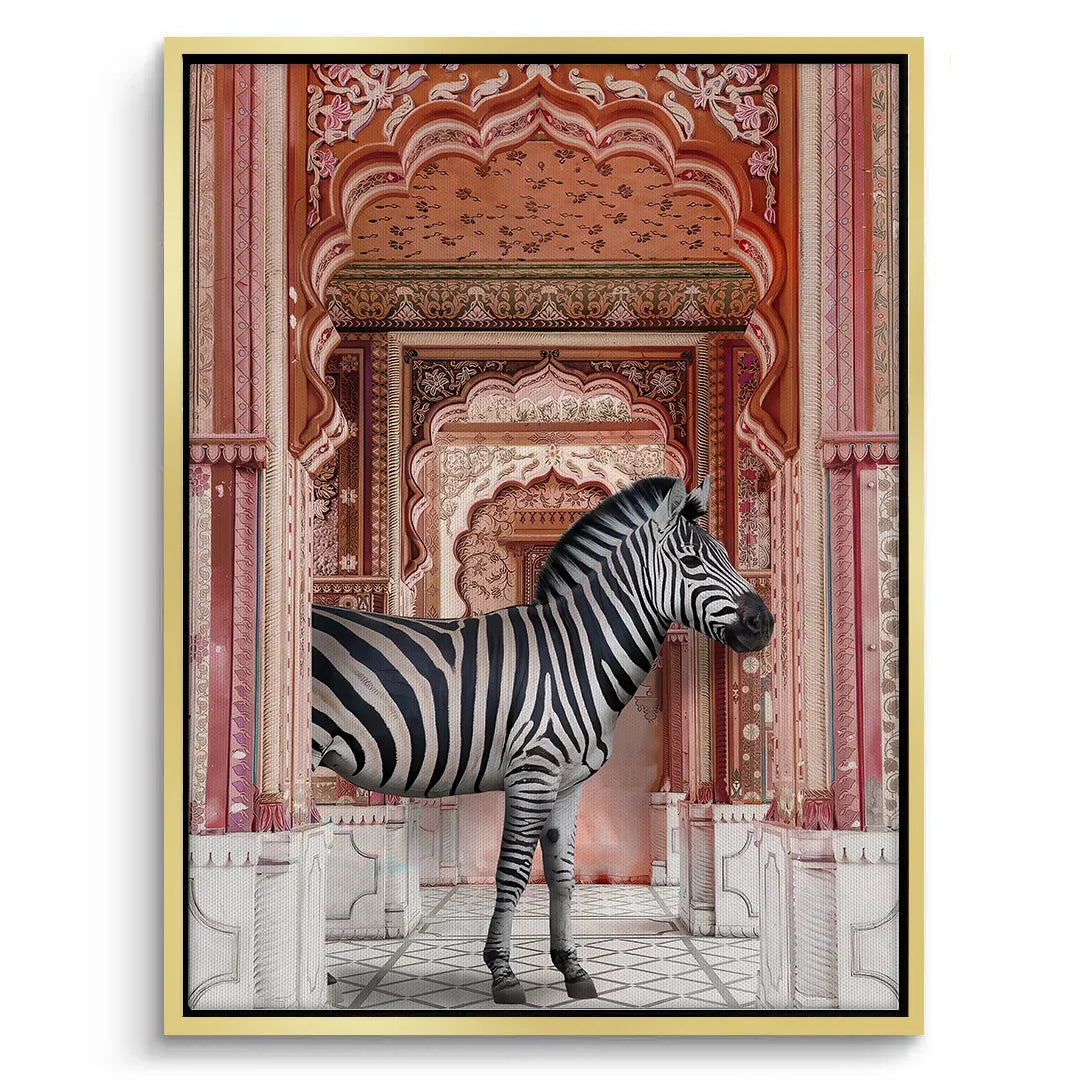 Zebra in an Indian Palace - Canvas - Jasmineart.ae