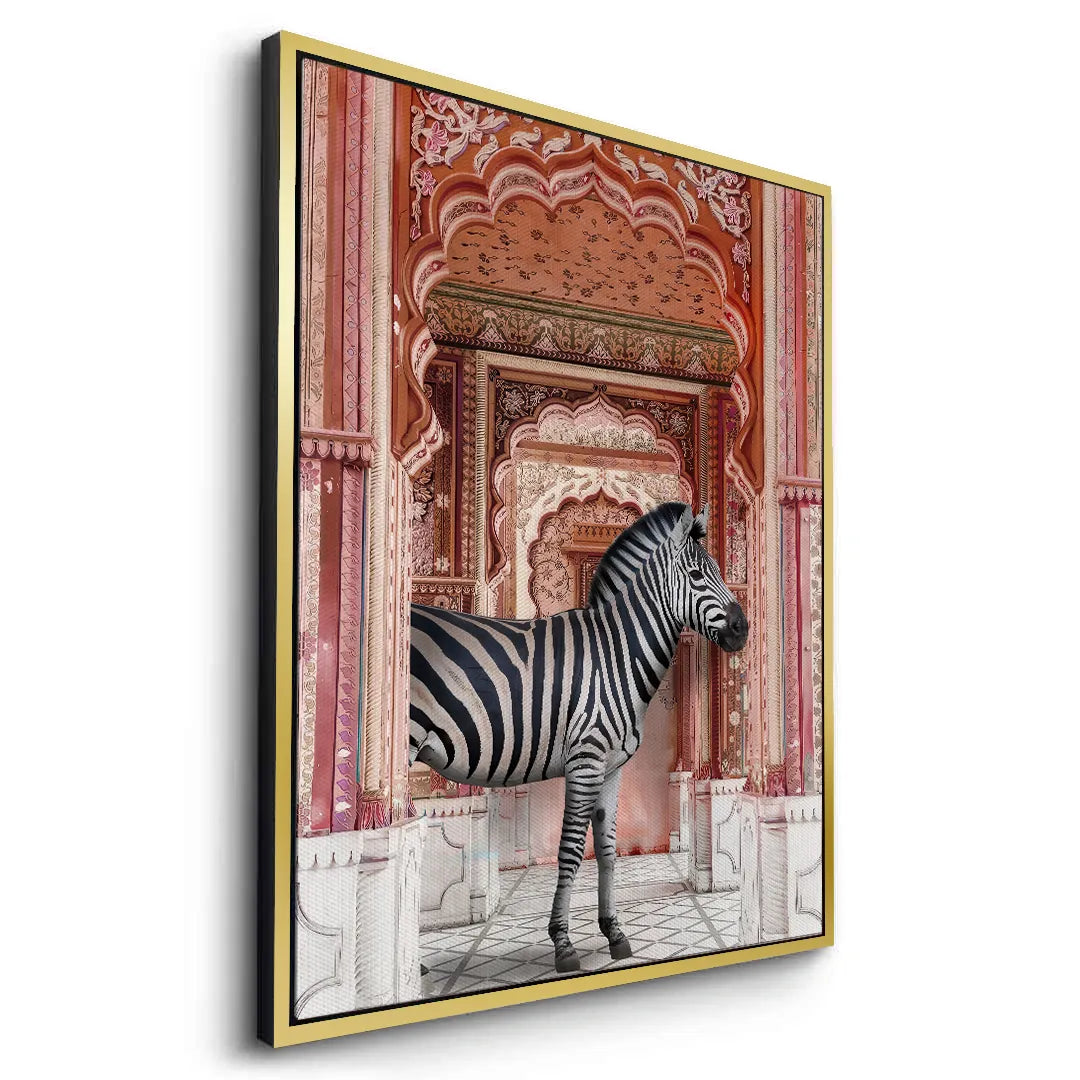 Zebra in an Indian Palace - Canvas - Jasmineart.ae