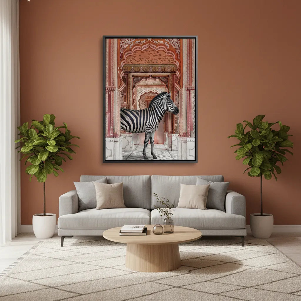 2Zebra in an Indian Palace - Canvas