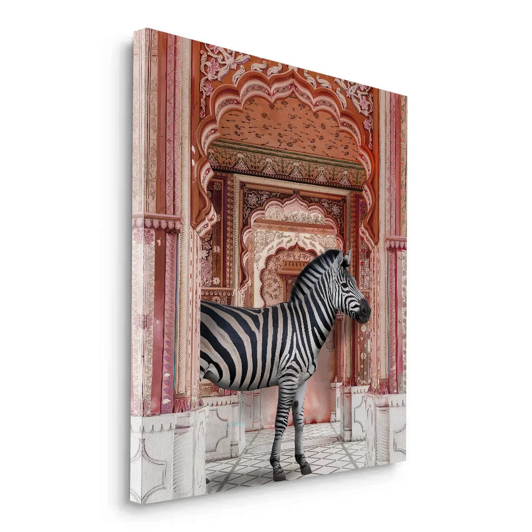 Zebra in an Indian Palace - Canvas - Jasmineart.ae