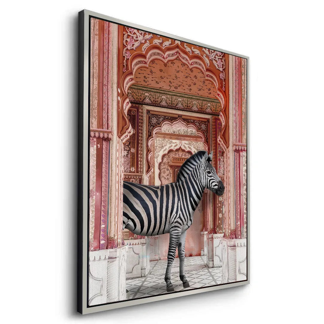 Zebra in an Indian Palace - Canvas - Jasmineart.ae