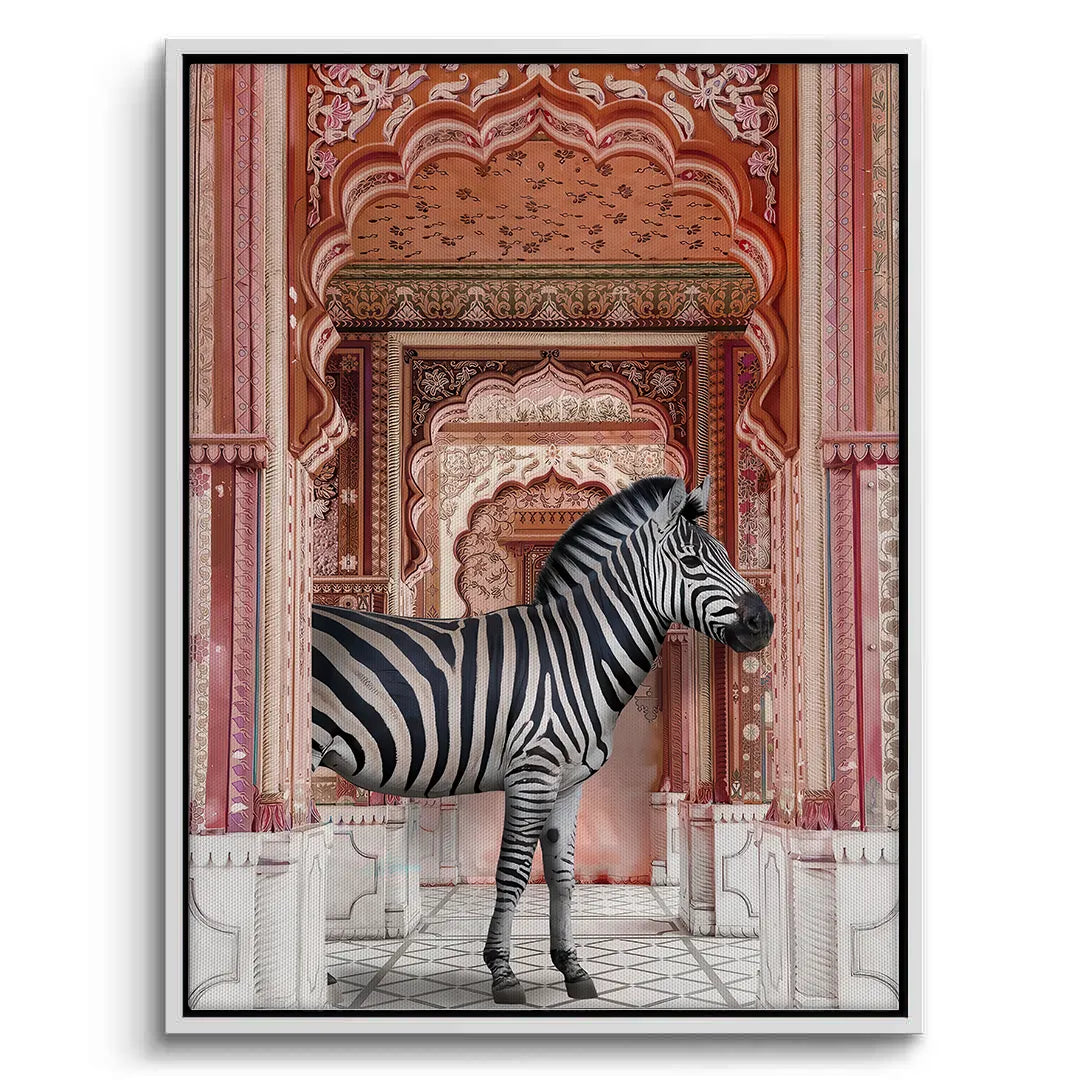 Zebra in an Indian Palace - Canvas - Jasmineart.ae