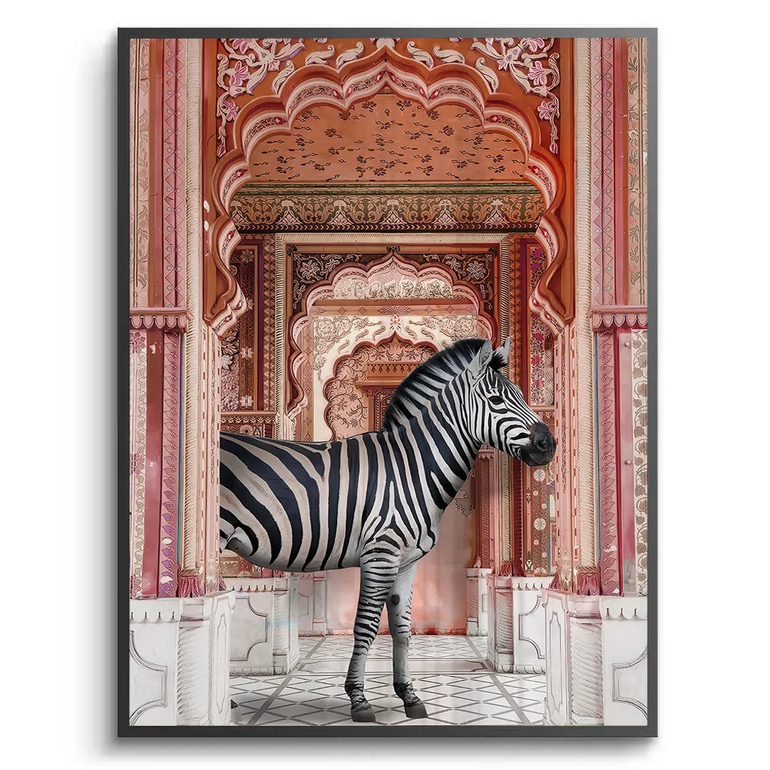 2Zebra in an Indian Palace- Fine Art