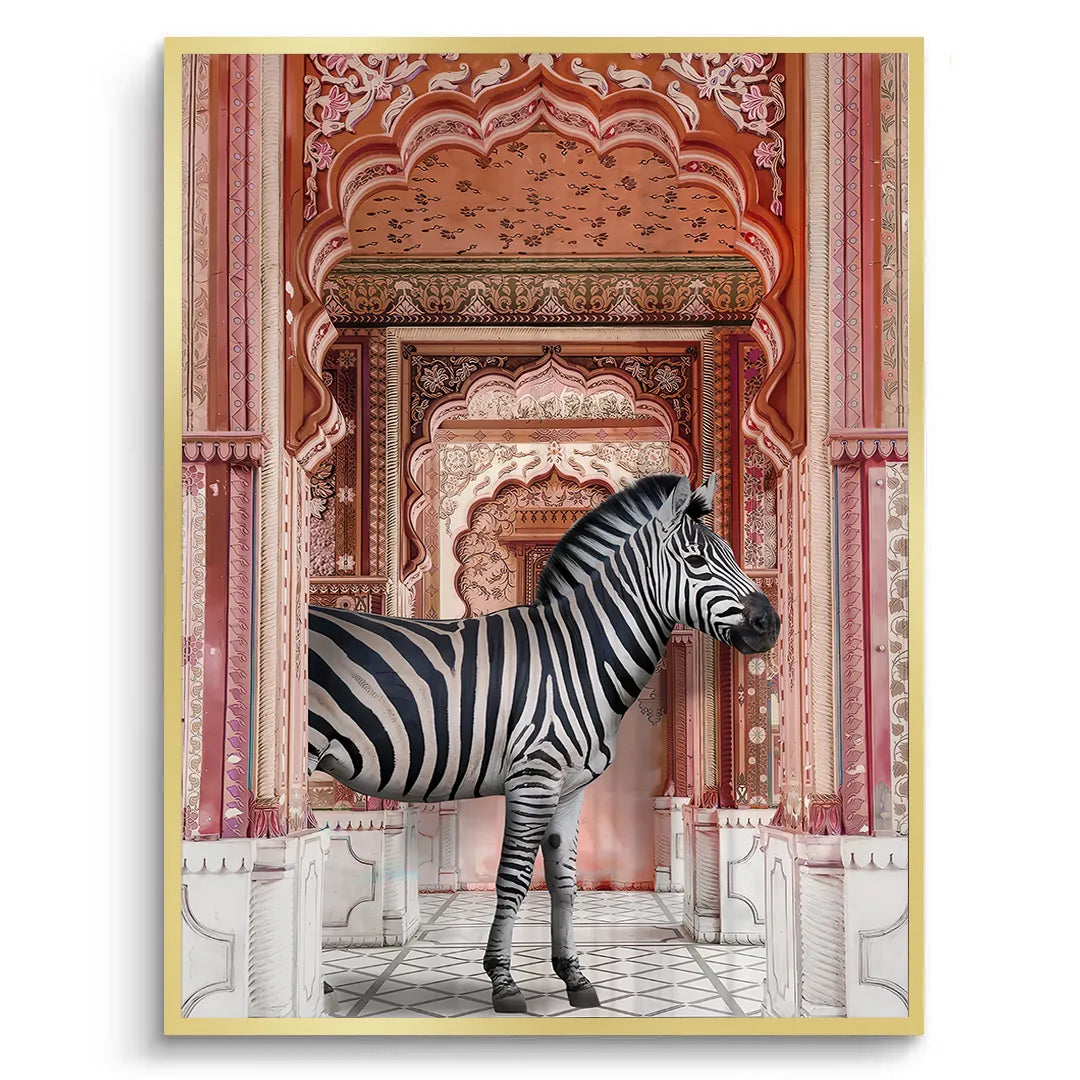 Zebra in an Indian Palace- Fine Art - Jasmineart.ae