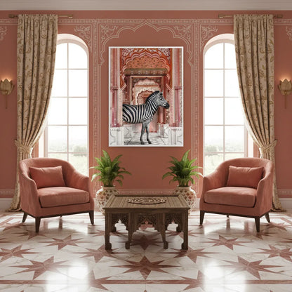 Zebra in an Indian Palace- Fine Art