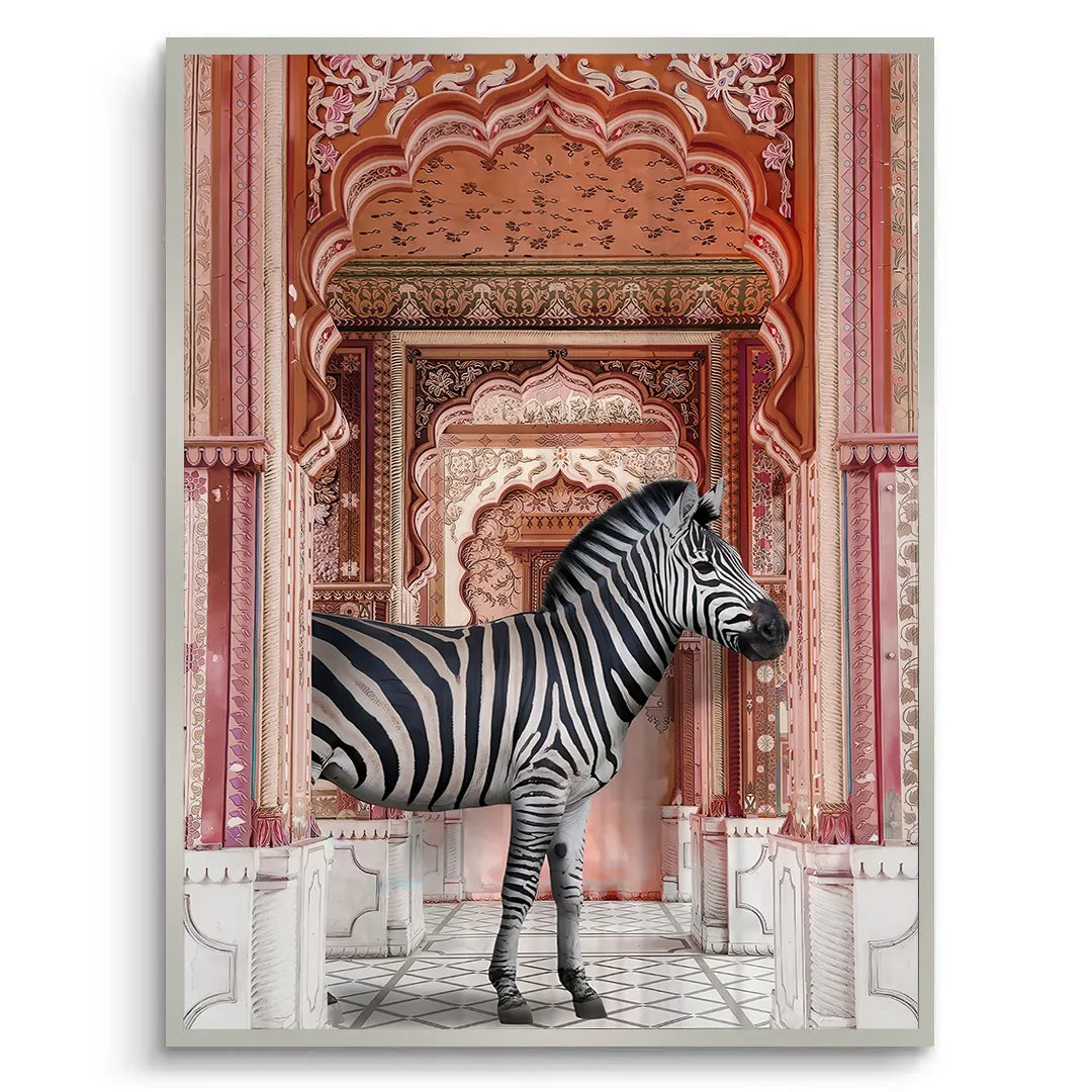 Zebra in an Indian Palace- Fine Art - Jasmineart.ae