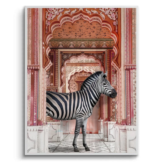 Zebra in an Indian Palace- Fine Art