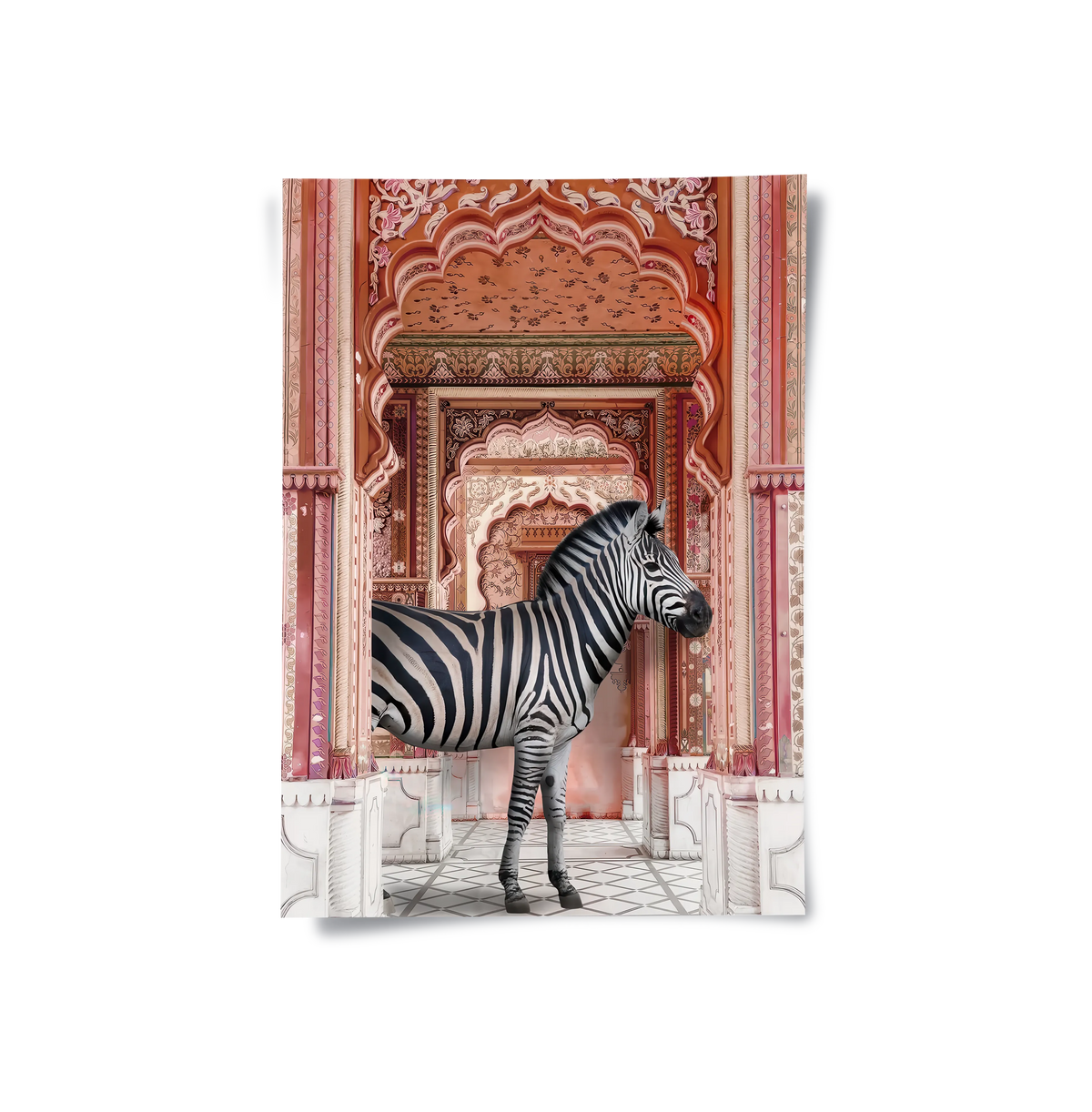 Zebra in an Indian Palace - Poster - Jasmineart.ae