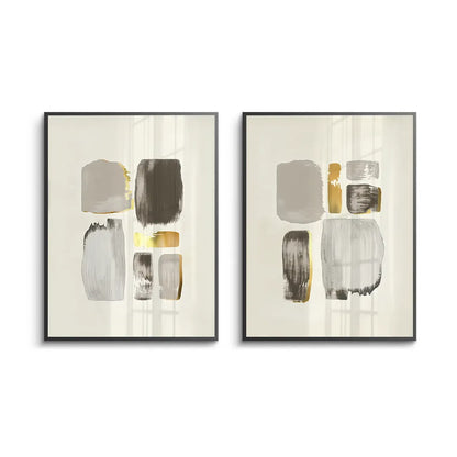 Abstract Brushstroke Set of 2 - Fine Art