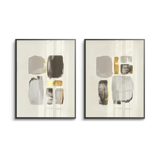 Abstract Brushstroke Set of 2 - Fine Art