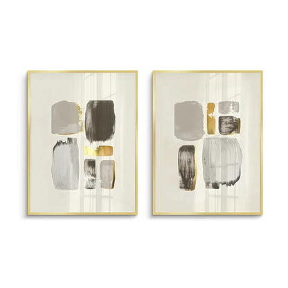 Abstract Brushstroke Set of 2 - Fine Art