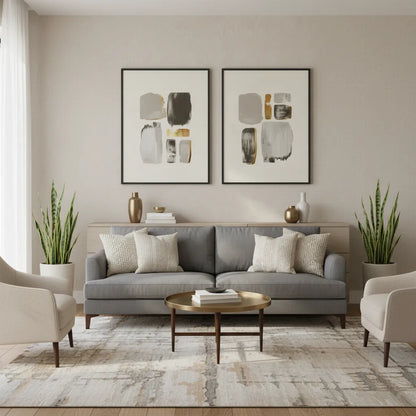 Abstract Brushstroke Set of 2 - Fine Art