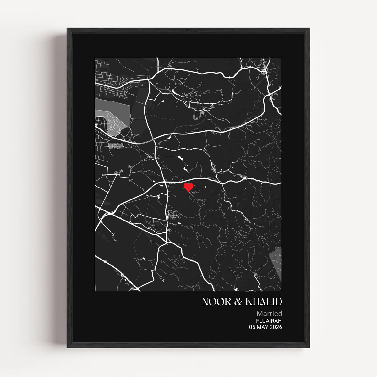 Anniversary Square Map Print - Charcoal color