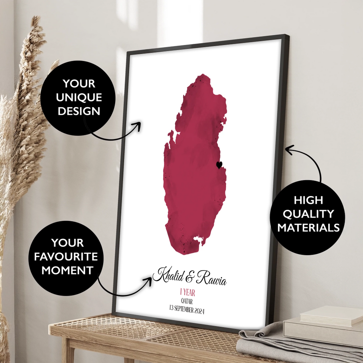 Anniversary Watercolor Print – Burnt Cherry