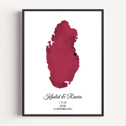 Anniversary Watercolor Print – Burnt Cherry