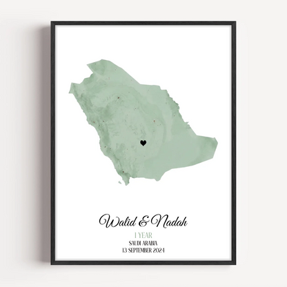 Anniversary Watercolor Print – Olive Green