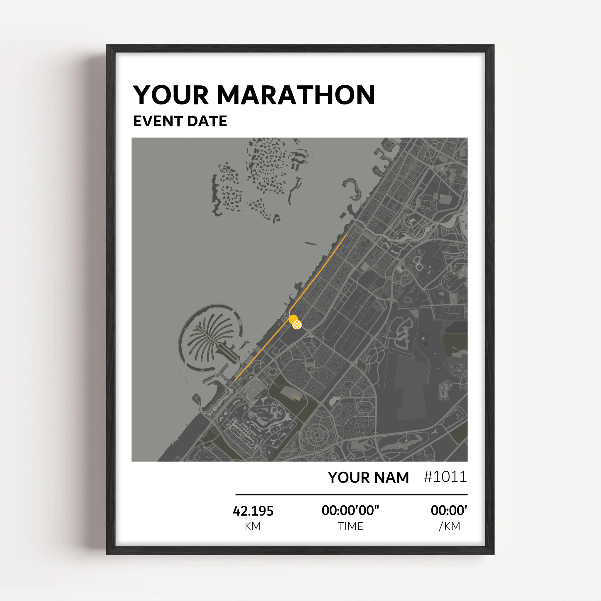Any Marathon Custom Route Map Print - Jasmineart.ae