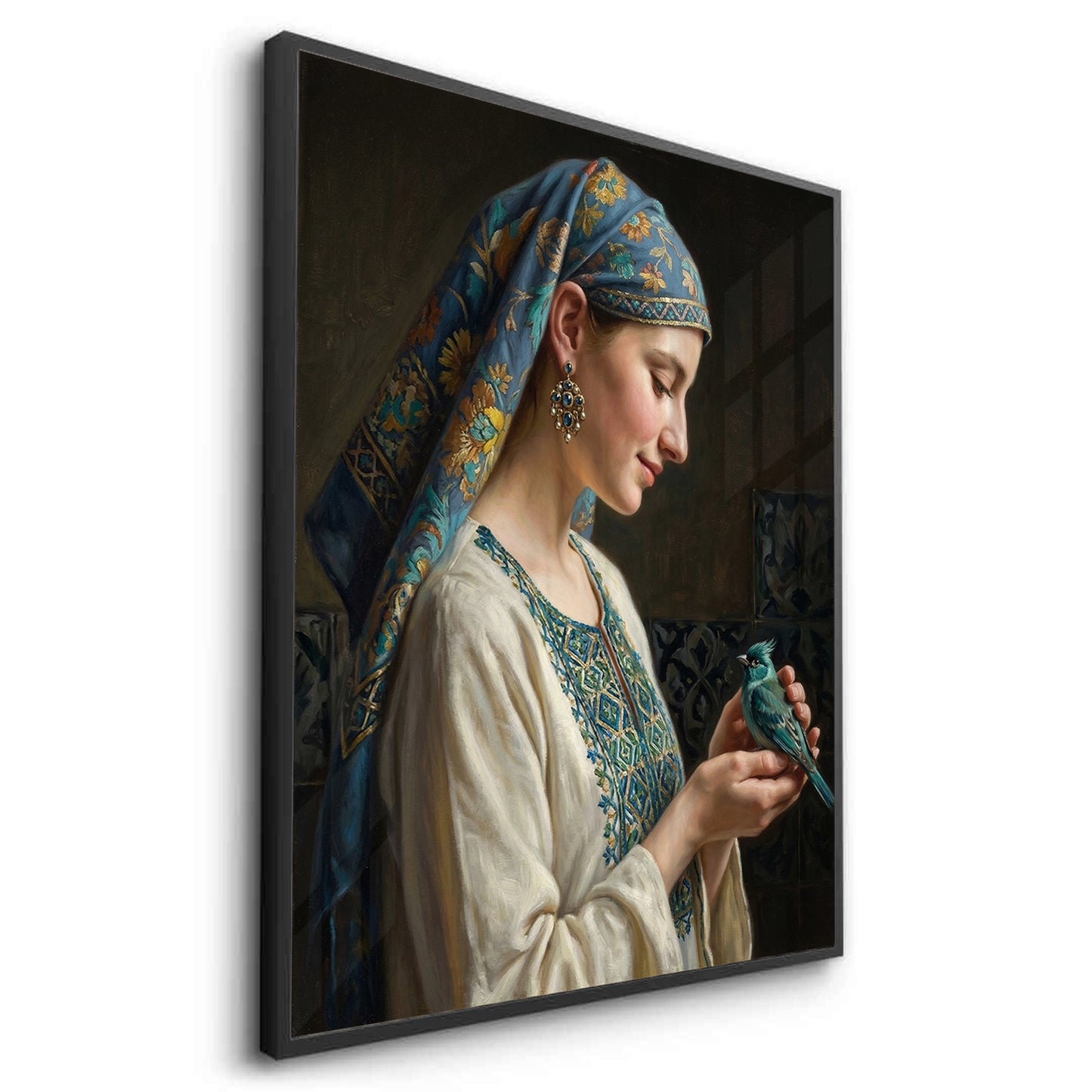 2Woman with Azure Bird - Fine Art