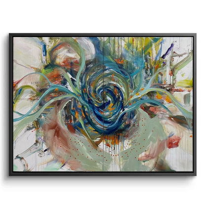 Teal Motion Abstract - Canvas