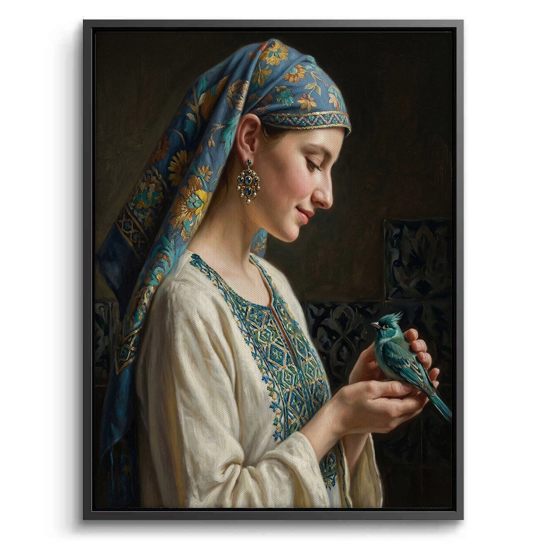 2Woman with Azure Bird - Canvas