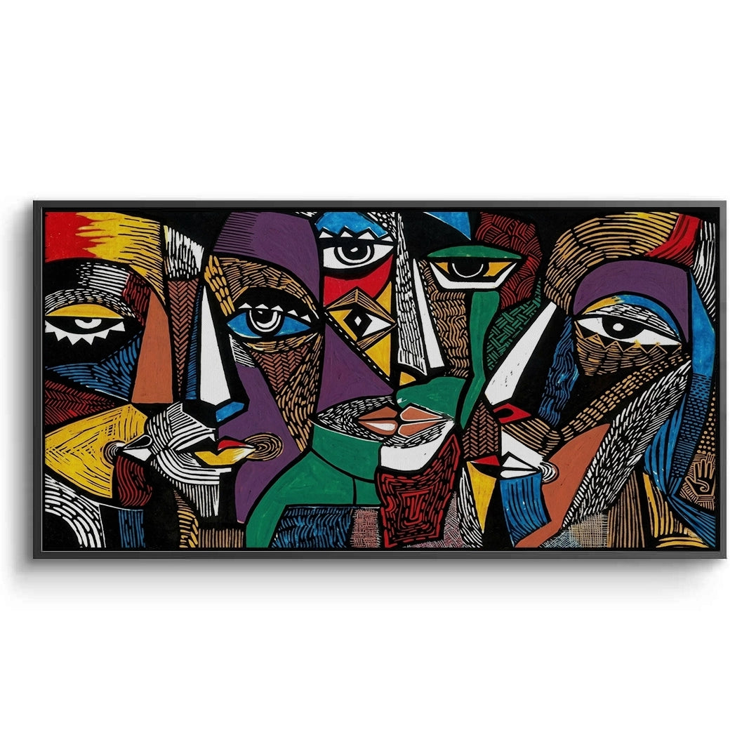 2Cubist Tribal Faces - Canvas