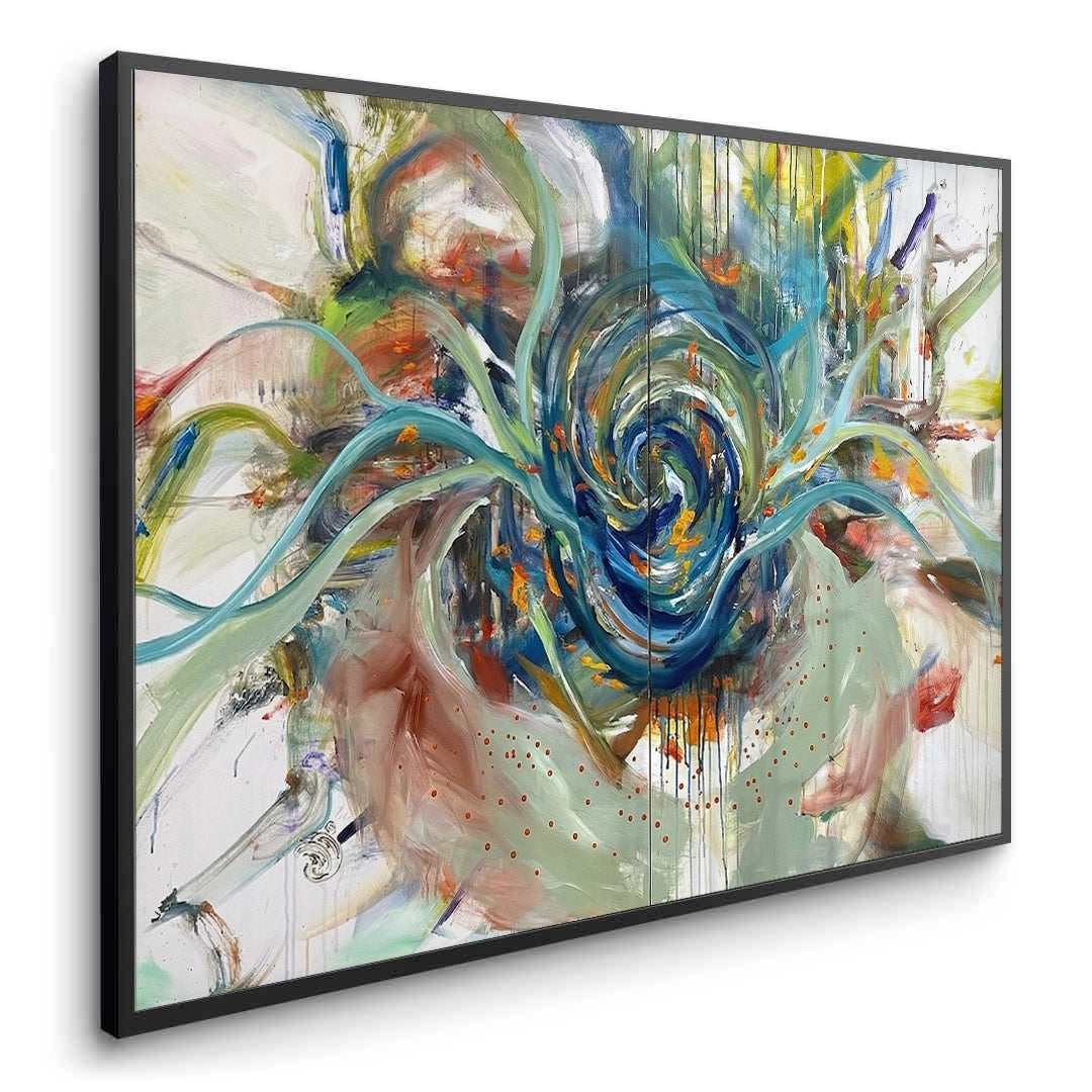 2Teal Motion Abstract - Fine Art
