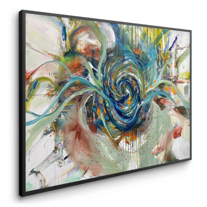 Teal Motion Abstract - Fine Art