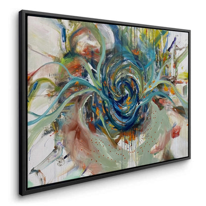 Teal Motion Abstract - Canvas