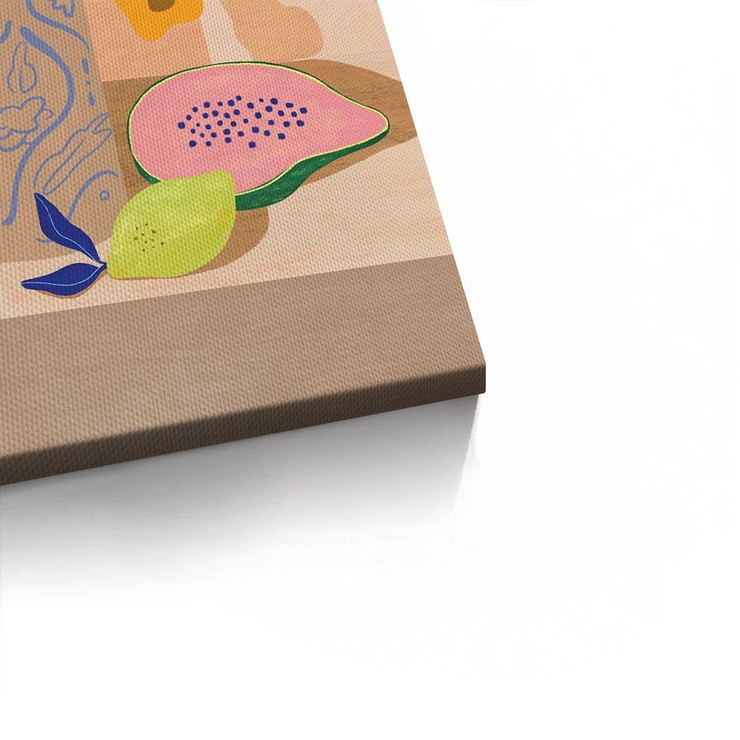 2blue patterned vase - Canvas