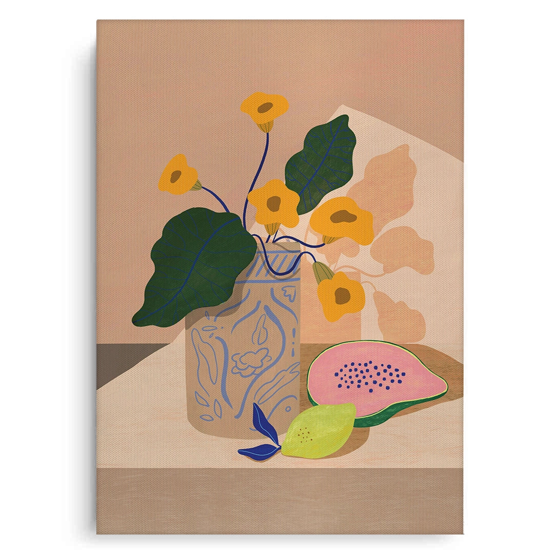 2blue patterned vase - Canvas