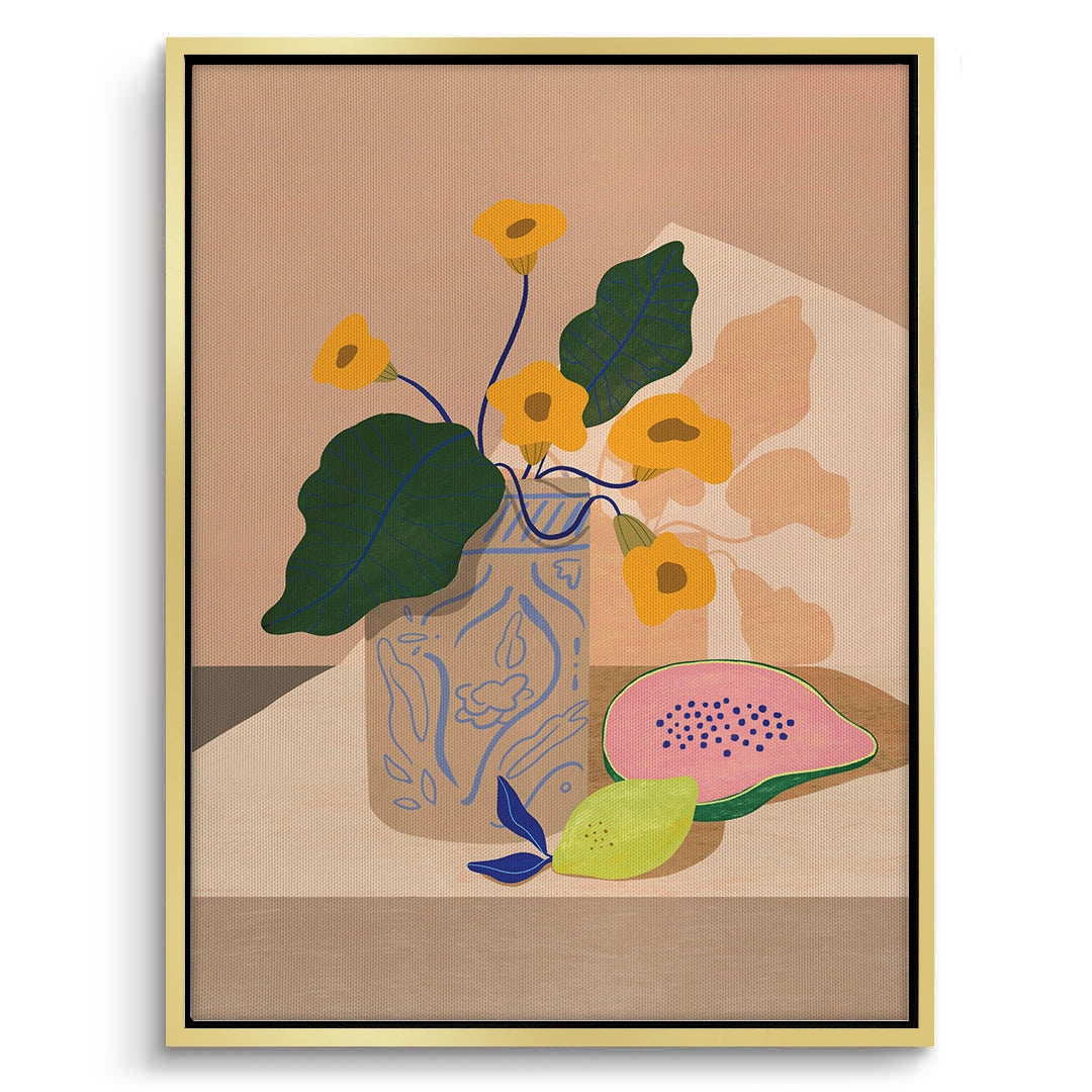 2blue patterned vase - Canvas